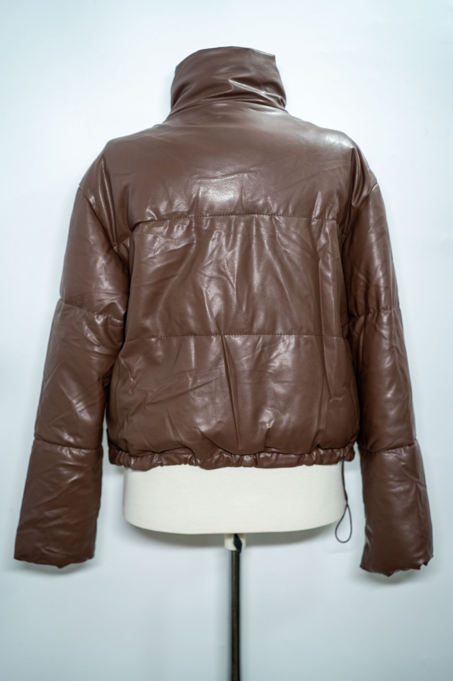 geacă matlasată din imitație de piele (puffer jacket)