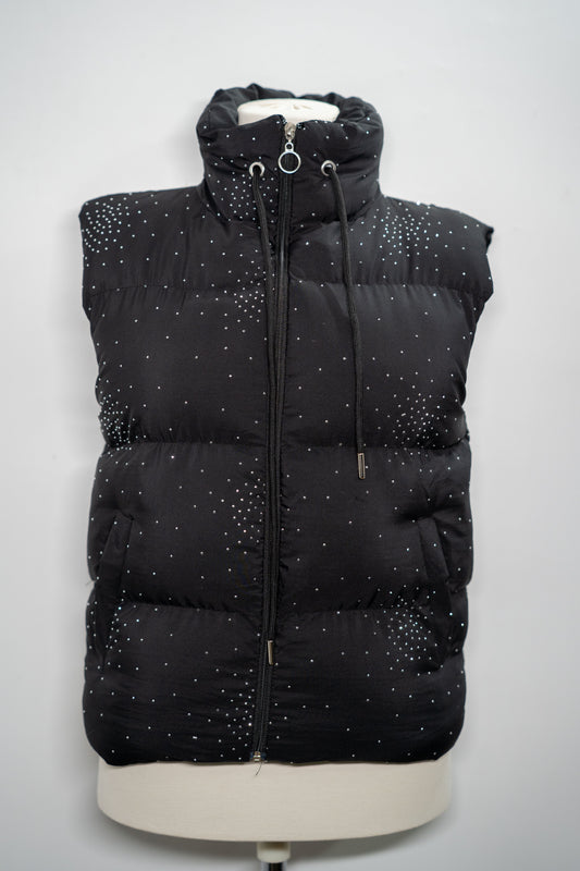 Vesta Puffer cu Detalii Strălucitoare – Midnight Glow