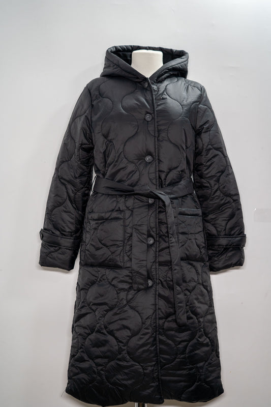 Geacă "Black Wave" matlasată cu glugă și cordon