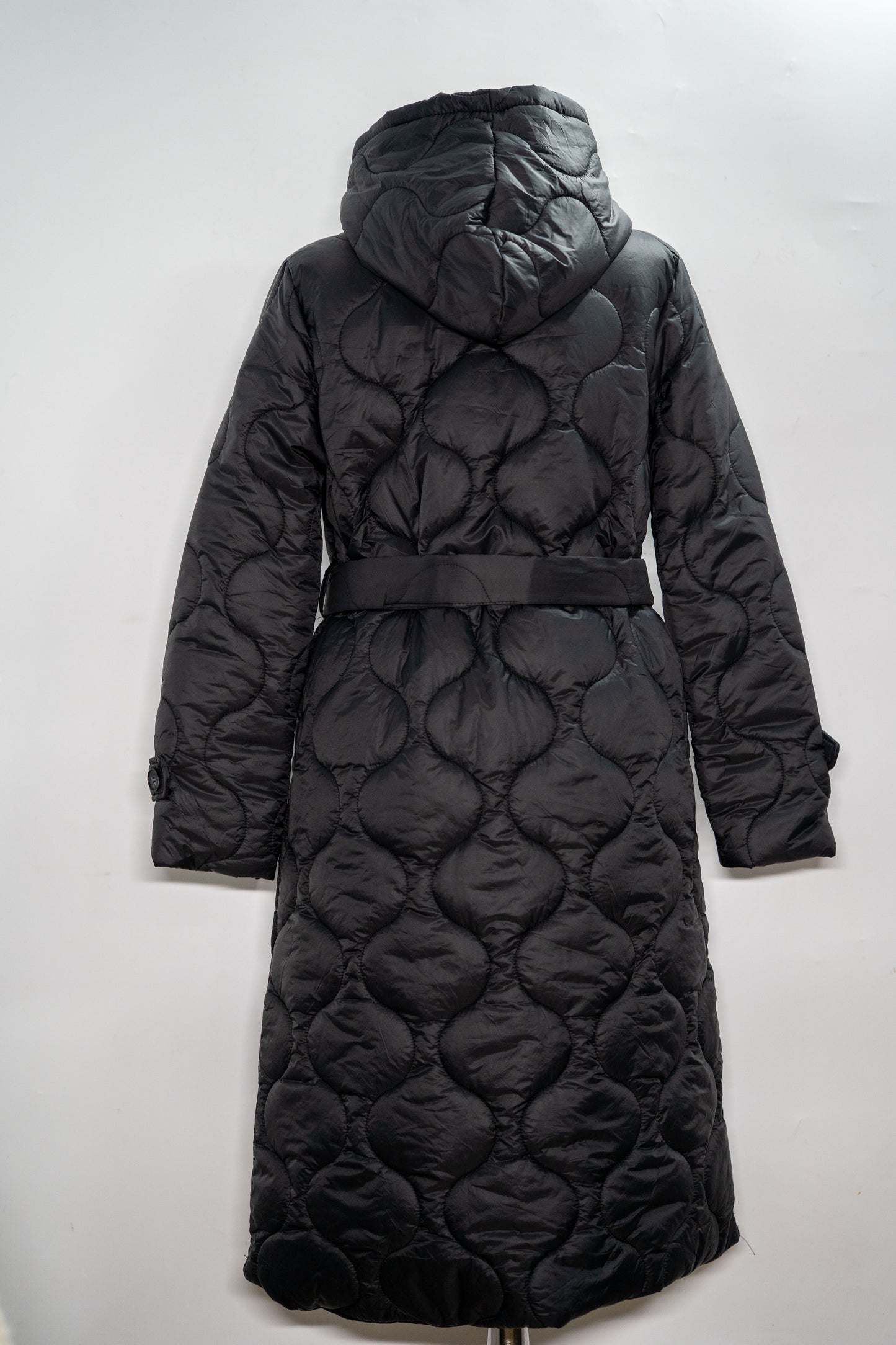 Geacă "Black Wave" matlasată cu glugă și cordon