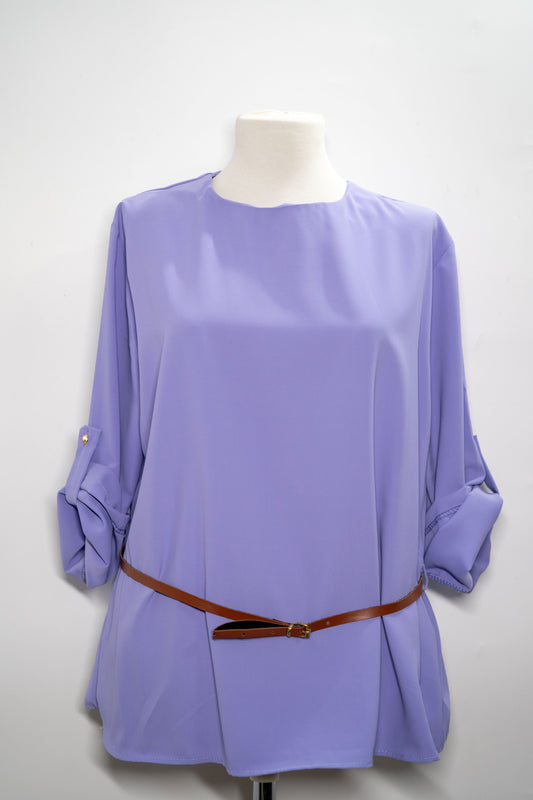 Bluză elegantă"Lavender Ease" cu cordon