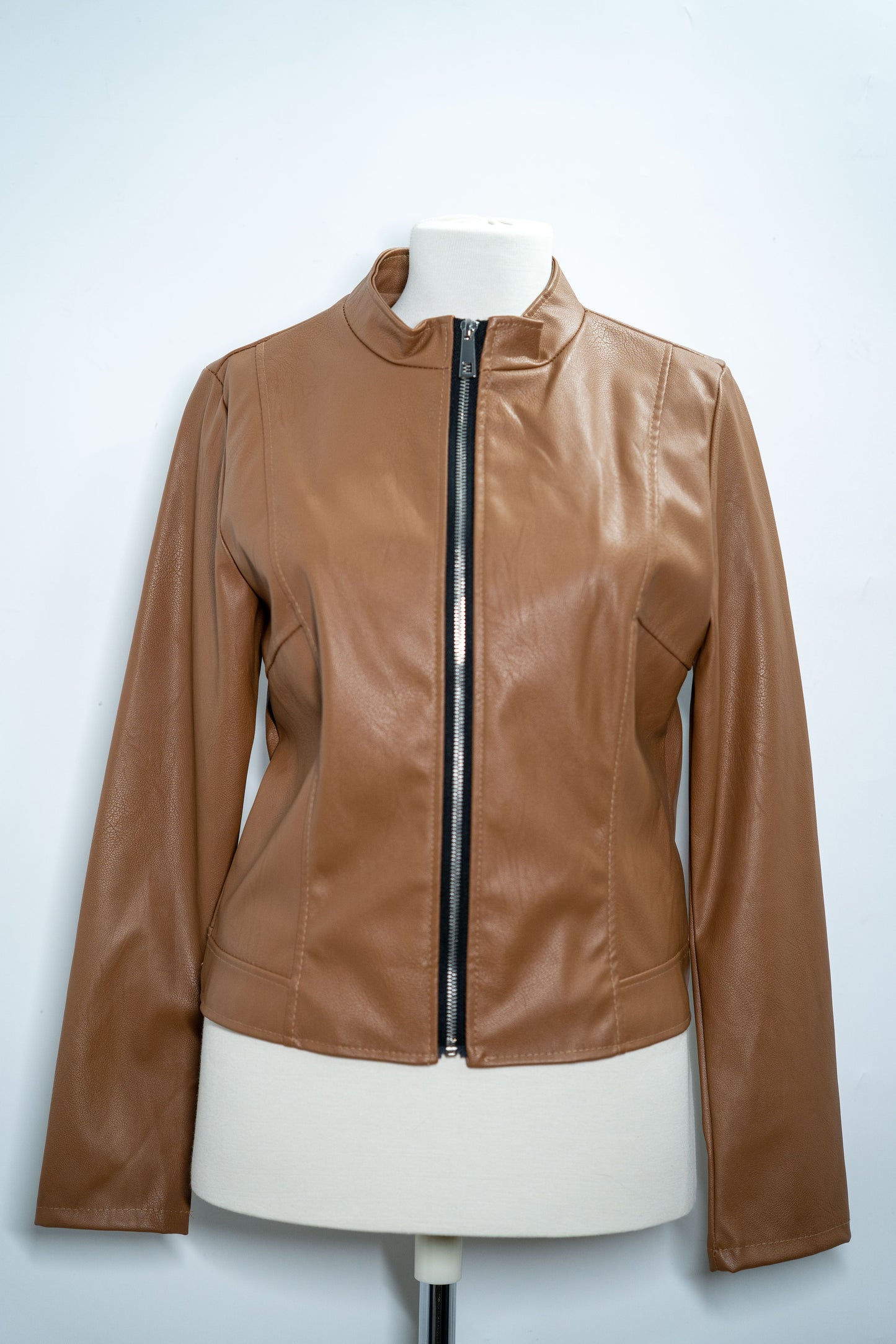 Geacă elegantă "Bronze Edge" din piele maro