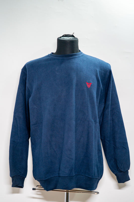 Bluză elegantă "Navy Crest" cu broderie minimalistă