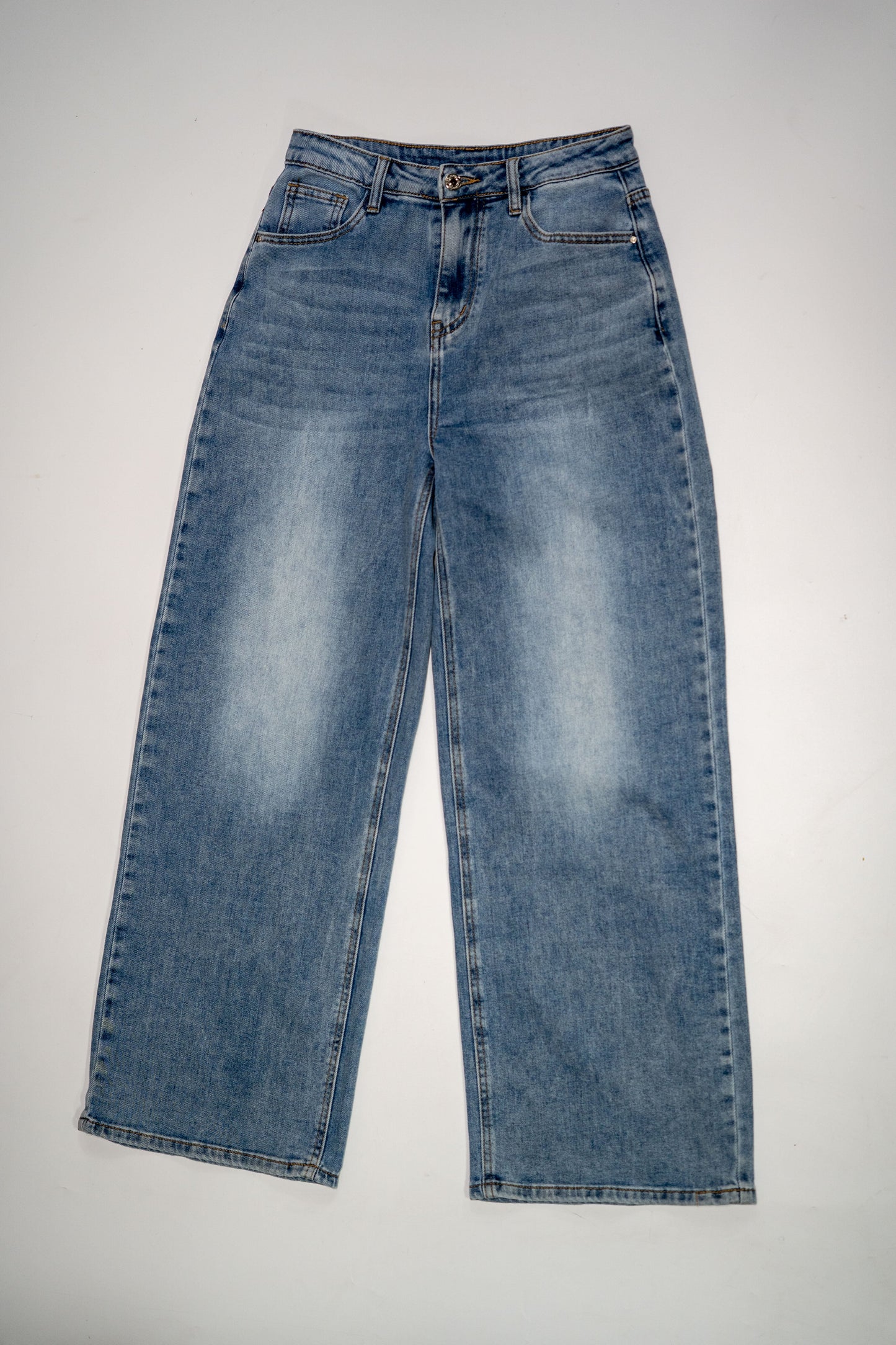 Jeans"Fade Classic" cu croială dreaptă și efect washed
