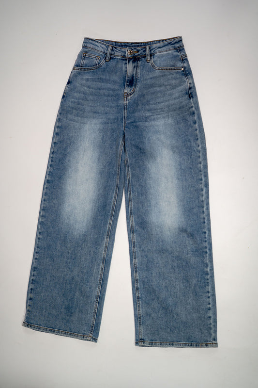 Jeans"Fade Classic" cu croială dreaptă și efect washed